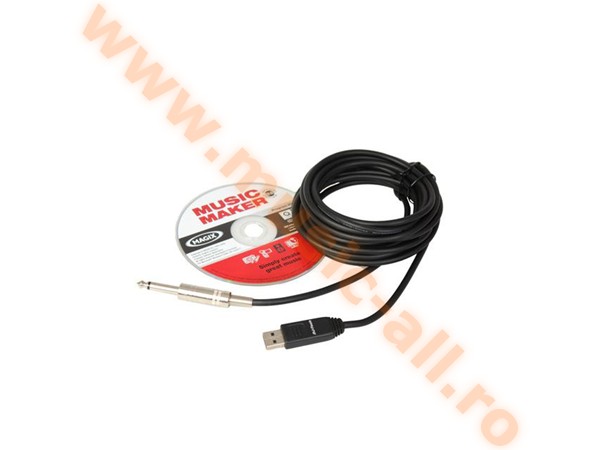 JACK2USB   CABLU JACK MONO TO USB 5M + PLACA SUNET