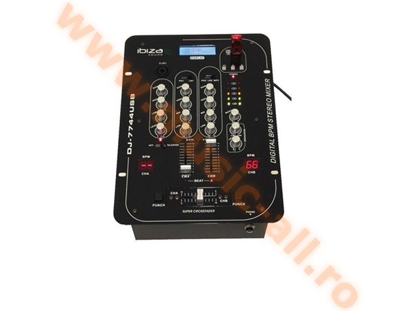 DJ7744USB-MIXER 5 CANALE CU BPM DIGITAL SI USB/SD
