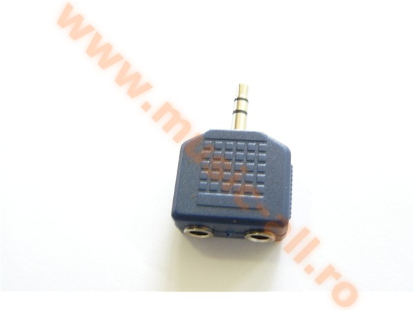 Adaptor jack 3.5 tata- 2X jack 3.5 mama