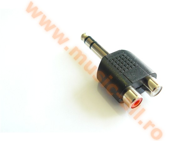 Adaptor Jack 6.3 tata - 2X rca mama