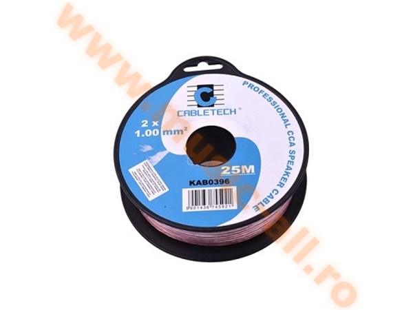 KAB0396-CABLU DIFUZOR CCA 2X1.00MM TRANSPARENT 25M