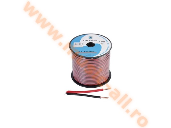 KAB0392-CABLU DIFUZOR CCA 2X1.50MM ROSU/NEGRU 100M