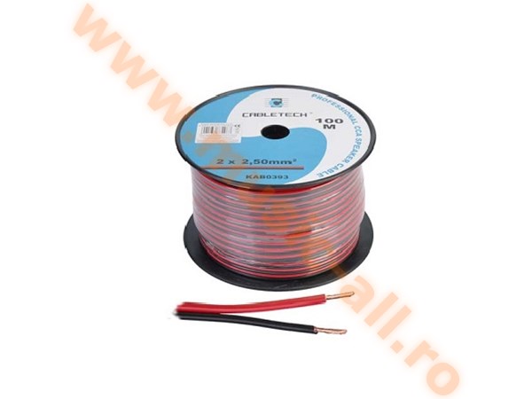 KAB0393-CABLU DIFUZOR CCA 2X2.50MM ROSU/NEGRU 100M