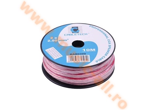 KAB0399- CABLU DIFUZOR CCA 2X2.50MM ROSU/NEGRU 10M
