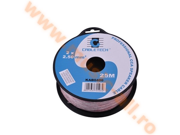 KAB0400-CABLU DIFUZOR CCA 2X2.5MM ROSU/NEGRU 25M