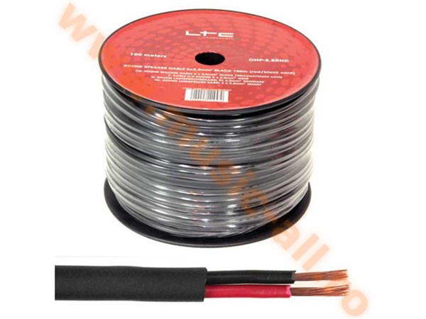 CHP2.5RND CABLU DIFUZOR ROTUND 2X2.5MM 100M NEGRU