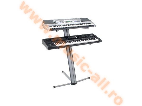 Classic Cantabile KS-100 Double Keyboard Stand Silver