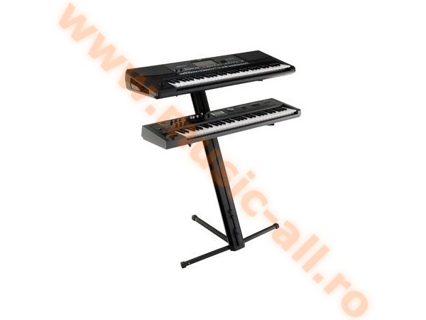 Classic Cantabile KS-100 Double Keyboard Stand, Black
