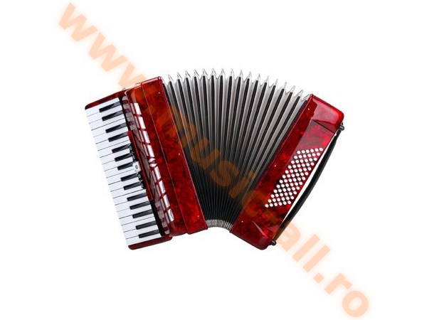 Classic Cantabile 72 Bass Accordion Red