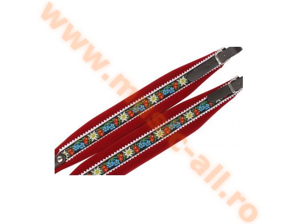 Alpenklang Accordion Straps Edelweiss/Red for 3-row accordions