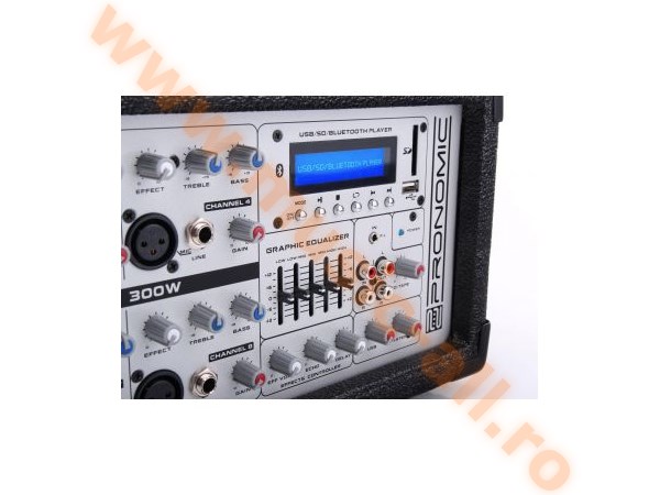 Pronomic PM83U 8-channel powered mixer cu USB/SD/Bluetooth MP3 Player