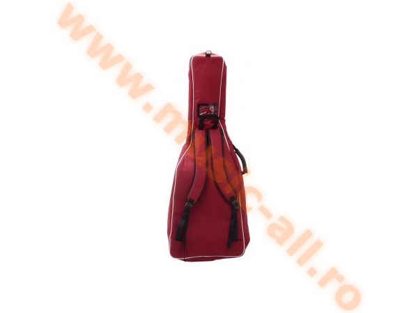 Rocktile 3/4 & 7/8 Classical Guitar Gig Bag Padded + Backpack Straps Wine Red