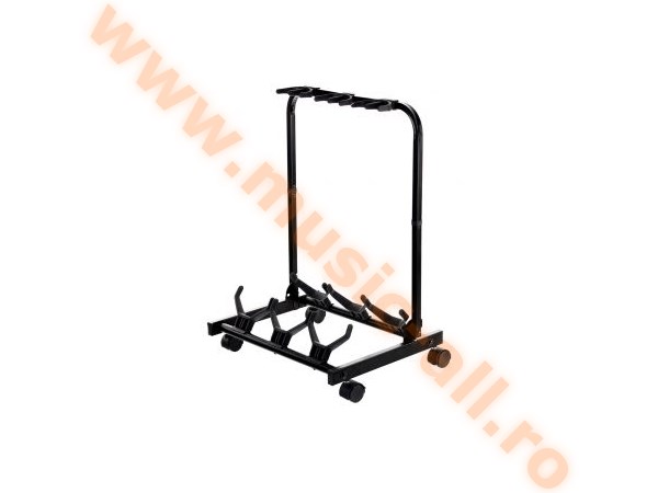 Rocktile Triple Multi Guitar Stand With Wheels For Electric And Acoustic Guitars