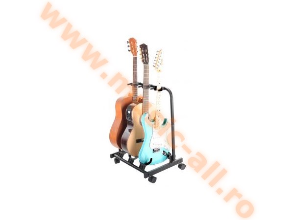 Rocktile Triple Multi Guitar Stand With Wheels For Electric And Acoustic Guitars