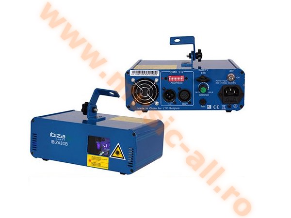 IBIZA80B LASER ALBASTRU 80MW DMX