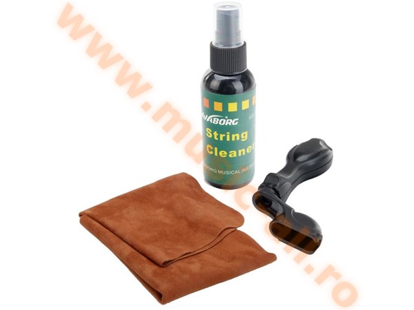 Rocktile GPS-3 Guitar Care Set: String Cleaner, Cloth & Peg Winder