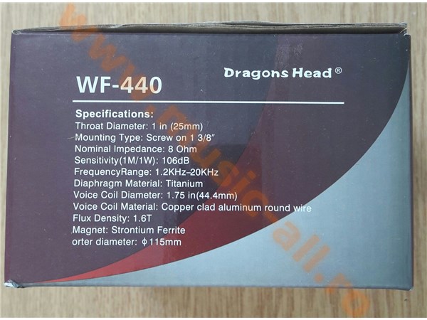 CD010 - DRIVER TWEETER  COMPRESIE