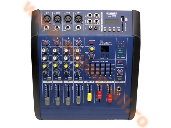 MD-4USB -  MIXER CU AMPLIFICARE