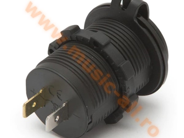 Adaptor Auto MNC USB 12V, Culoare Negru