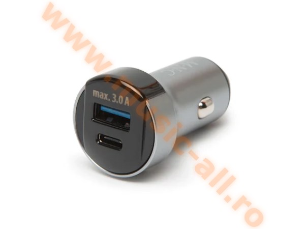 Adaptor bricheta auto MNC cu PD Type-C si priza USB, Incarcare rapida