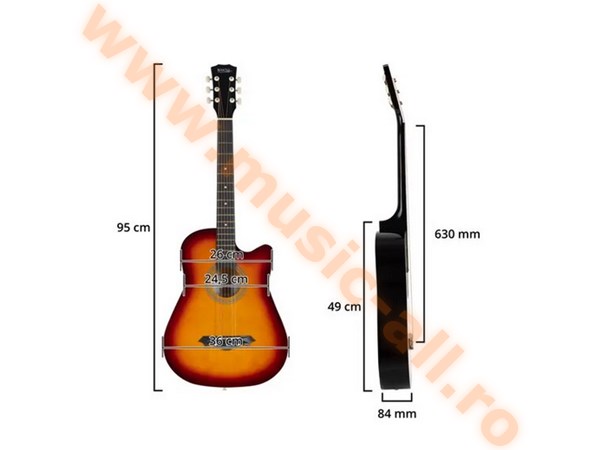 Set Chitara Rocktile WSD-5C-SB Western Slim Line Sunburst