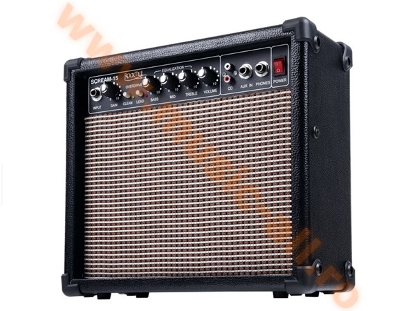 Pachet Chitara electrica Rocktile Albastra Junior 3/4 cu husa ,amplificator, curea si cablu