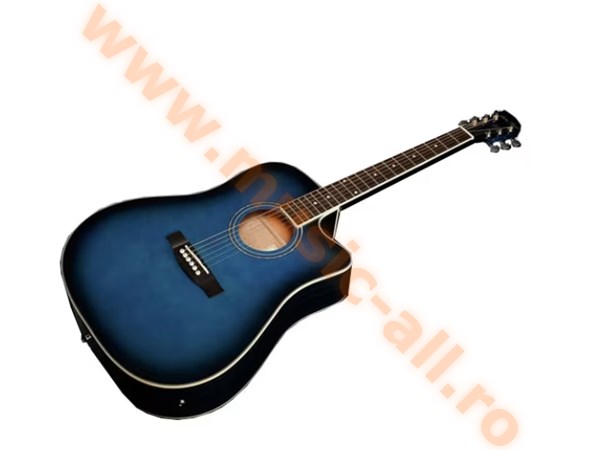 Chitara, Harley Benton, D-120CE TB, Albastra, Electro Acustica