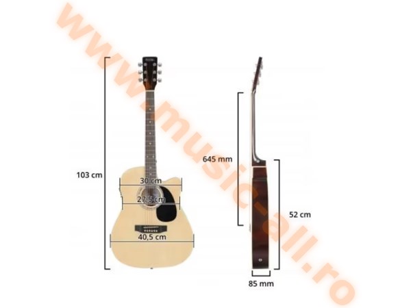 Set Chitara Electro acustica RocktilE WSD-8CE-NT Slim