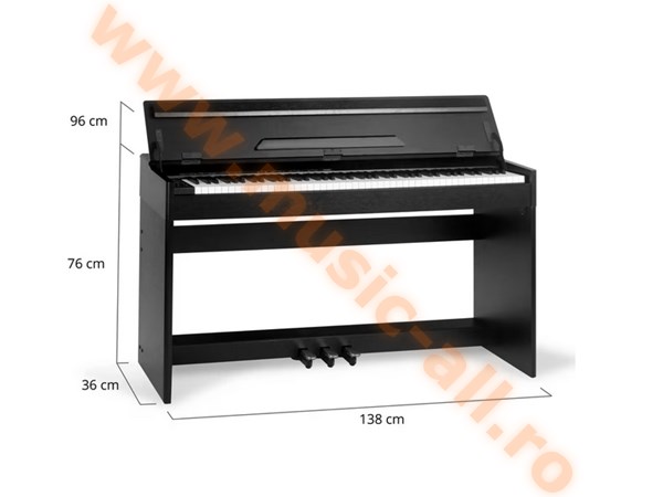 Pian digital McGrey DP-18 WM negru mat, Clape grele, Hammer