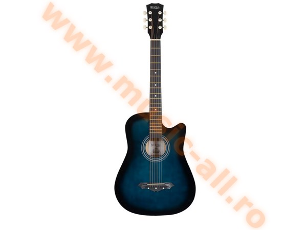 Set Chitara Acustica Rocktile WSD-5C-BUB Slim Line Westerngitarren Set Blueburst