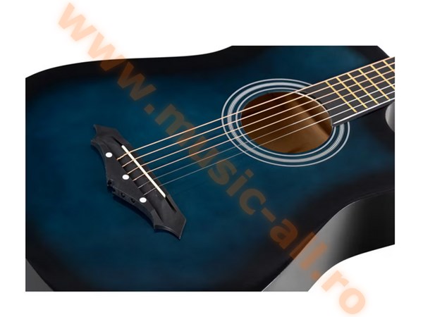 Set Chitara Acustica Rocktile WSD-5C-BUB Slim Line Westerngitarren Set Blueburst
