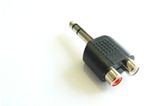 Adaptor Jack 6.3 tata - 2X rca mama