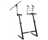 Classic Cantabile KWS-100 keyboard stand with microphone stand and laptop holder