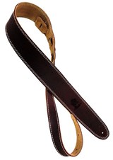 Shaman Standard 03 leather guitar strap, brown, white stitching, smooth