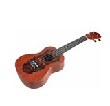 Ukulele Harley Benton Kahuns-S, cu desen motiv Tiki, gravat cu laser