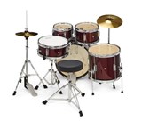 Set Tobe Acustice Millenium Focus Junior Red, bete si scaun inclus, perfecte pentru incepatori