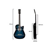 Set Chitara Acustica Rocktile WSD-5C-BUB Slim Line Westerngitarren Set Blueburst